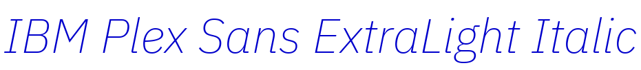 IBM Plex Sans ExtraLight Italic police de caractère